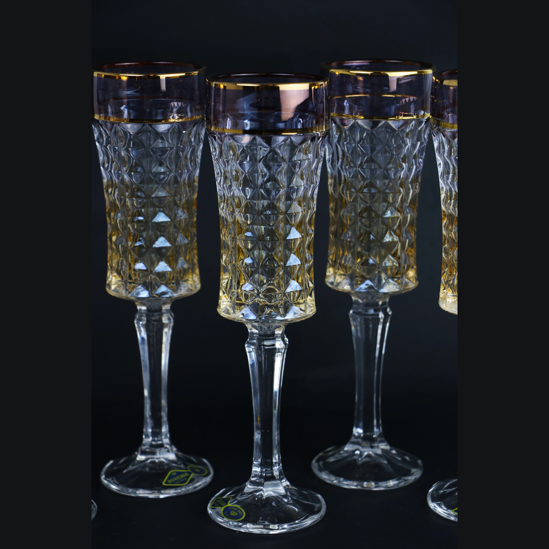 Diamond Flute Luster cup set