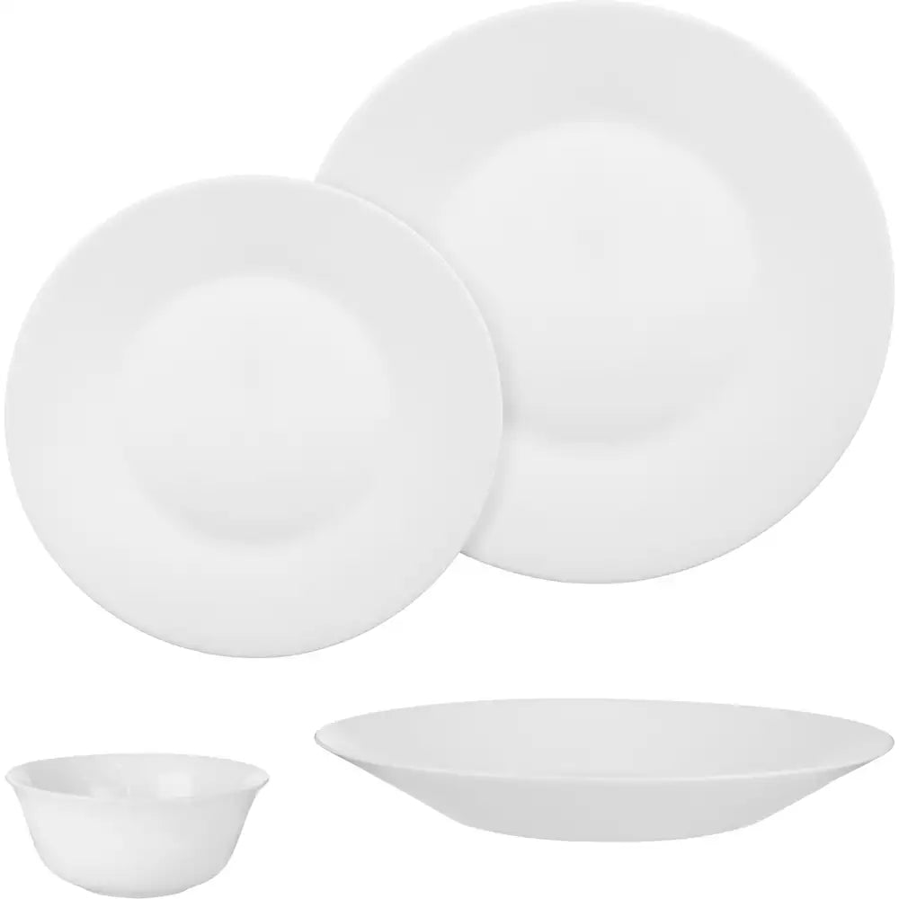 Luminarc Arcopal Plates Set, 24 Pieces - White