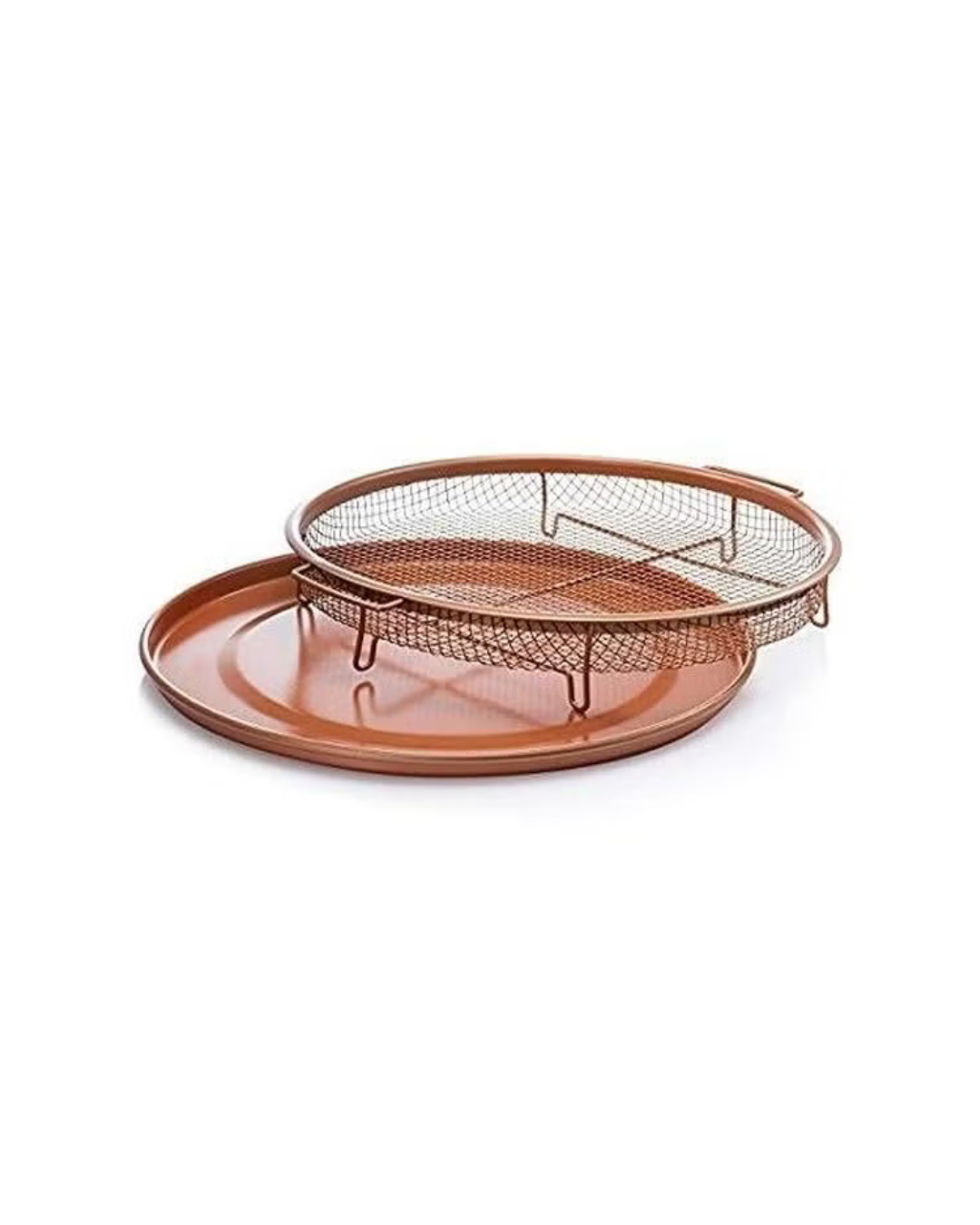 Round Non-Stick Grill Tray – 2-Piece Air Fryer Alternative