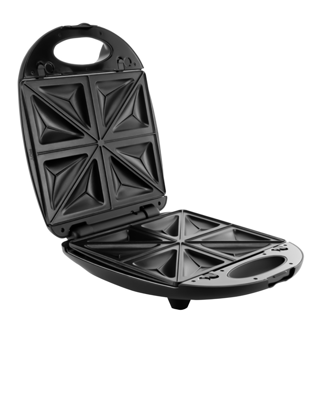 Arshia 3-in-1 Sandwich Maker – Black (4-Slice, 3 Interchangeable Plates)