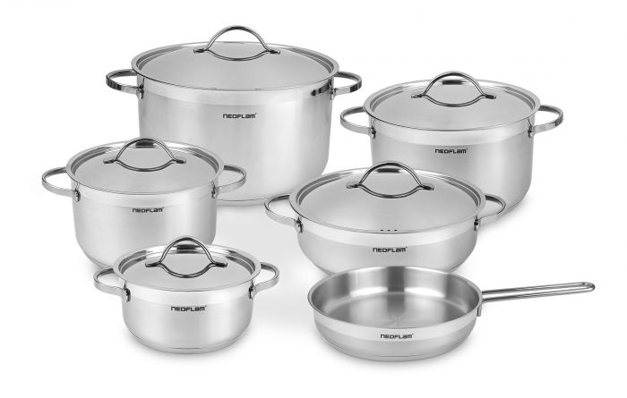 Neoflam Professional Stainless Steel- Silver 11 Pcs