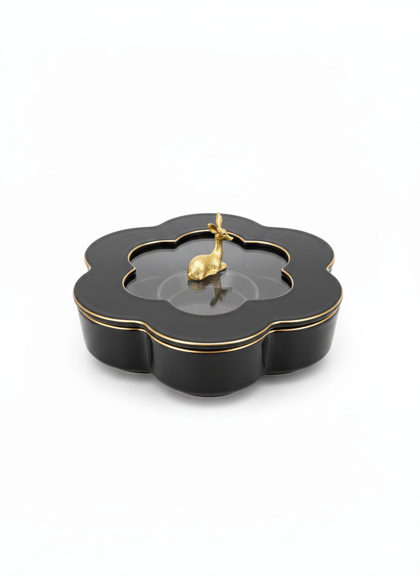 Classic Rotating Divided Porcelain Snack Plate