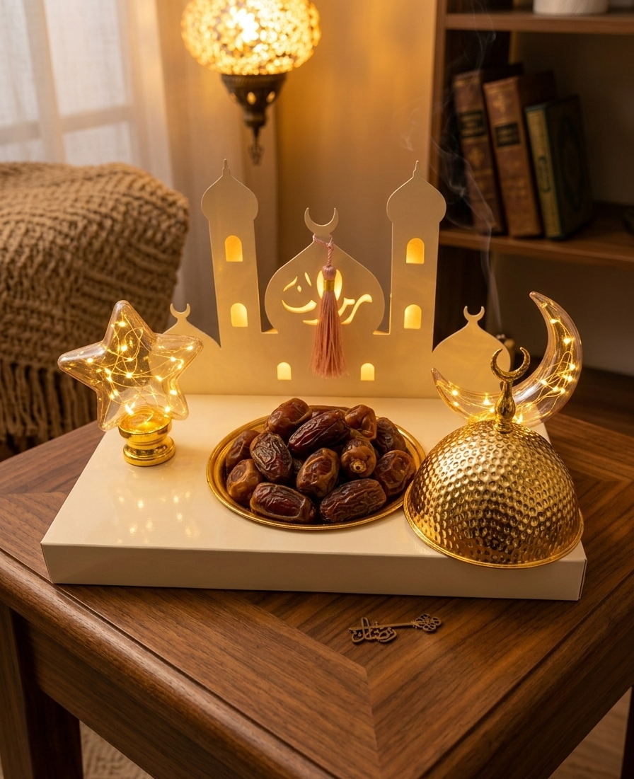 Large Islamic Stand with Dome, Star & Lighted Crescent