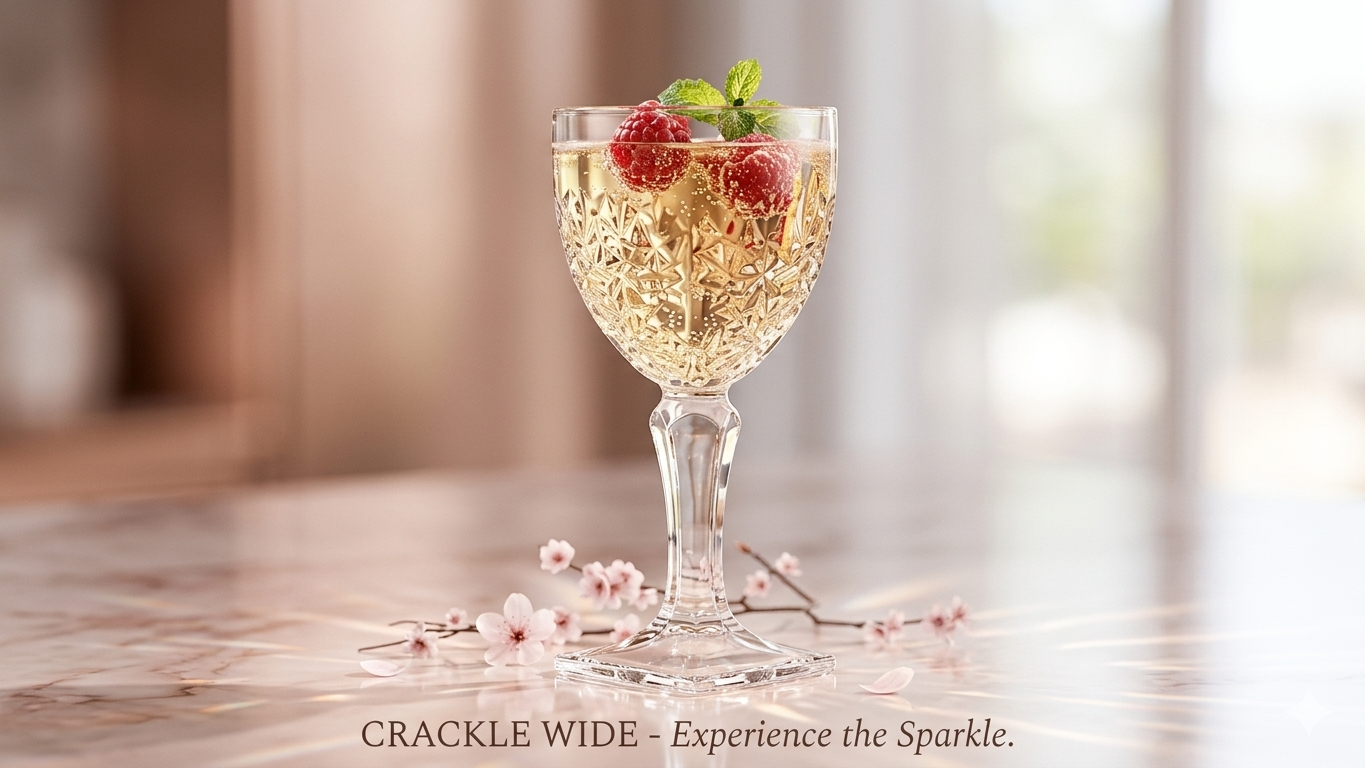 Crackle Wide Glass Set – 6 Pieces Elegant Crystal Design