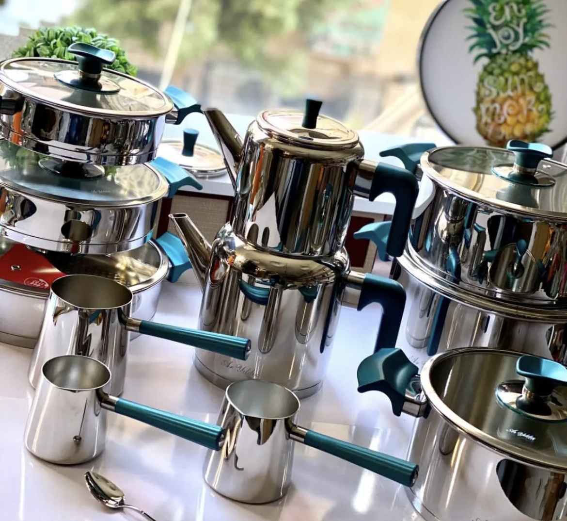 Aryildiz King Size Set 20 Pieces Turquoise