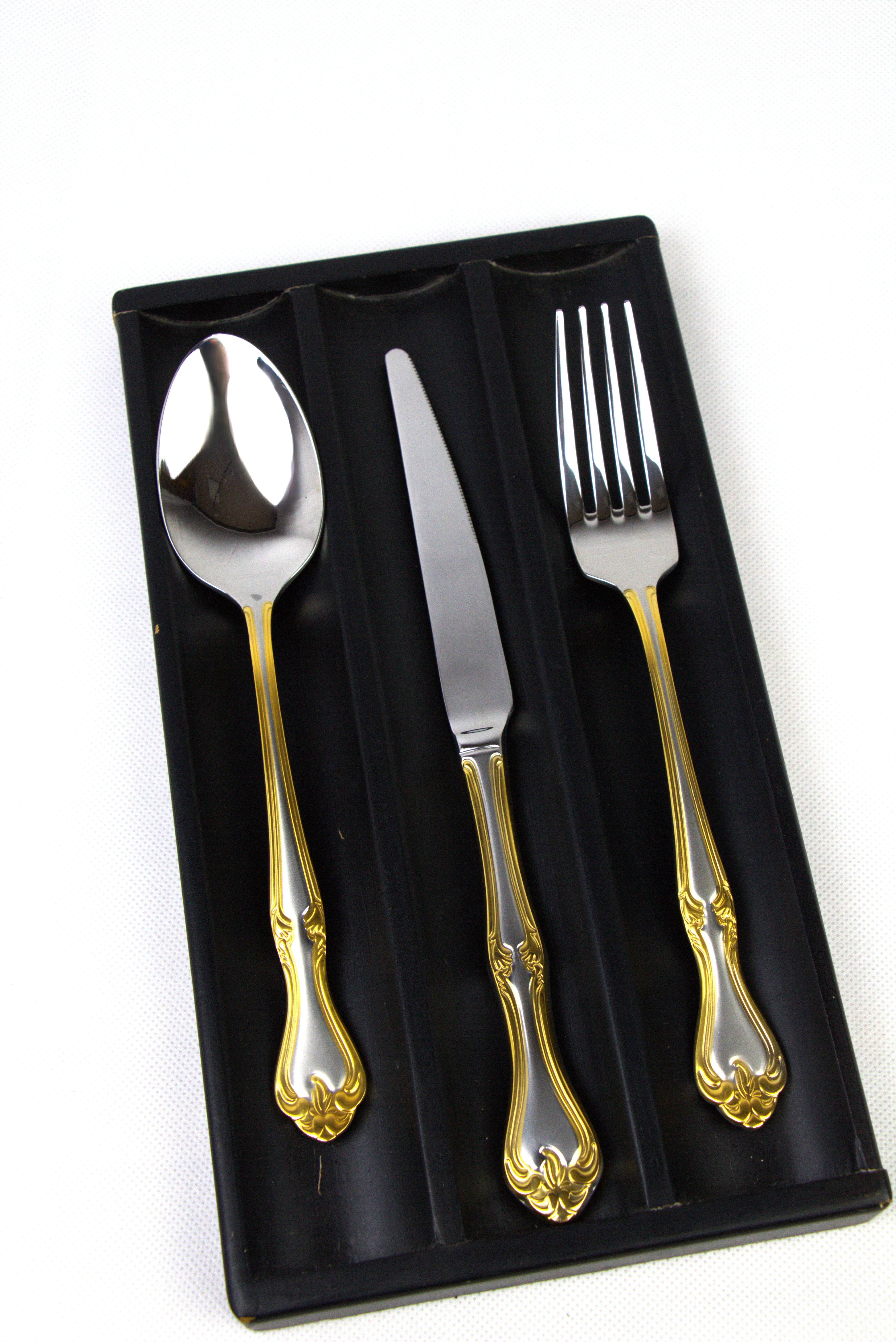 Turkish Cutlery Set, 89 Pieces – Nehir Lalezar Gold.