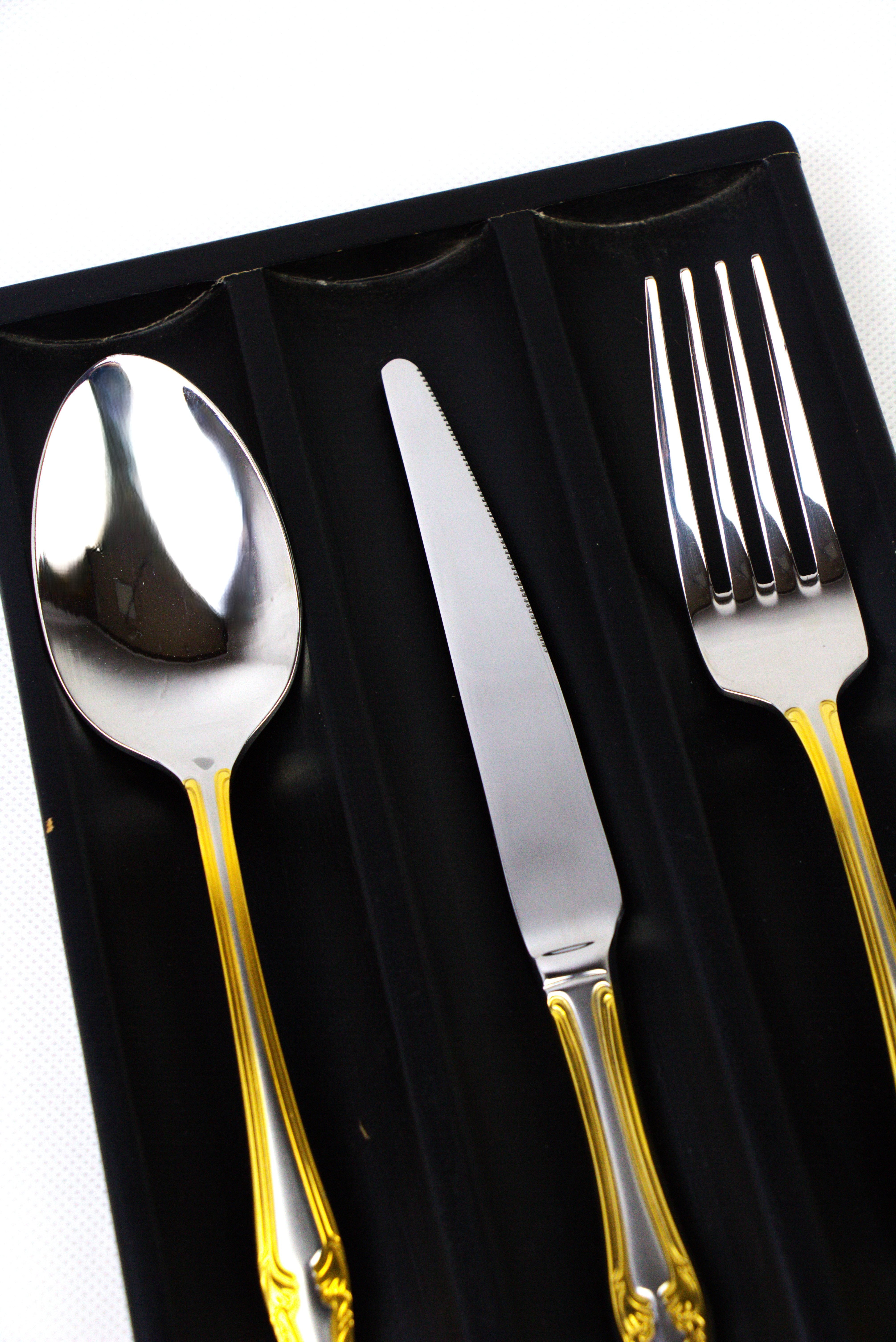 Turkish Cutlery Set, 89 Pieces – Nehir Lalezar Gold.