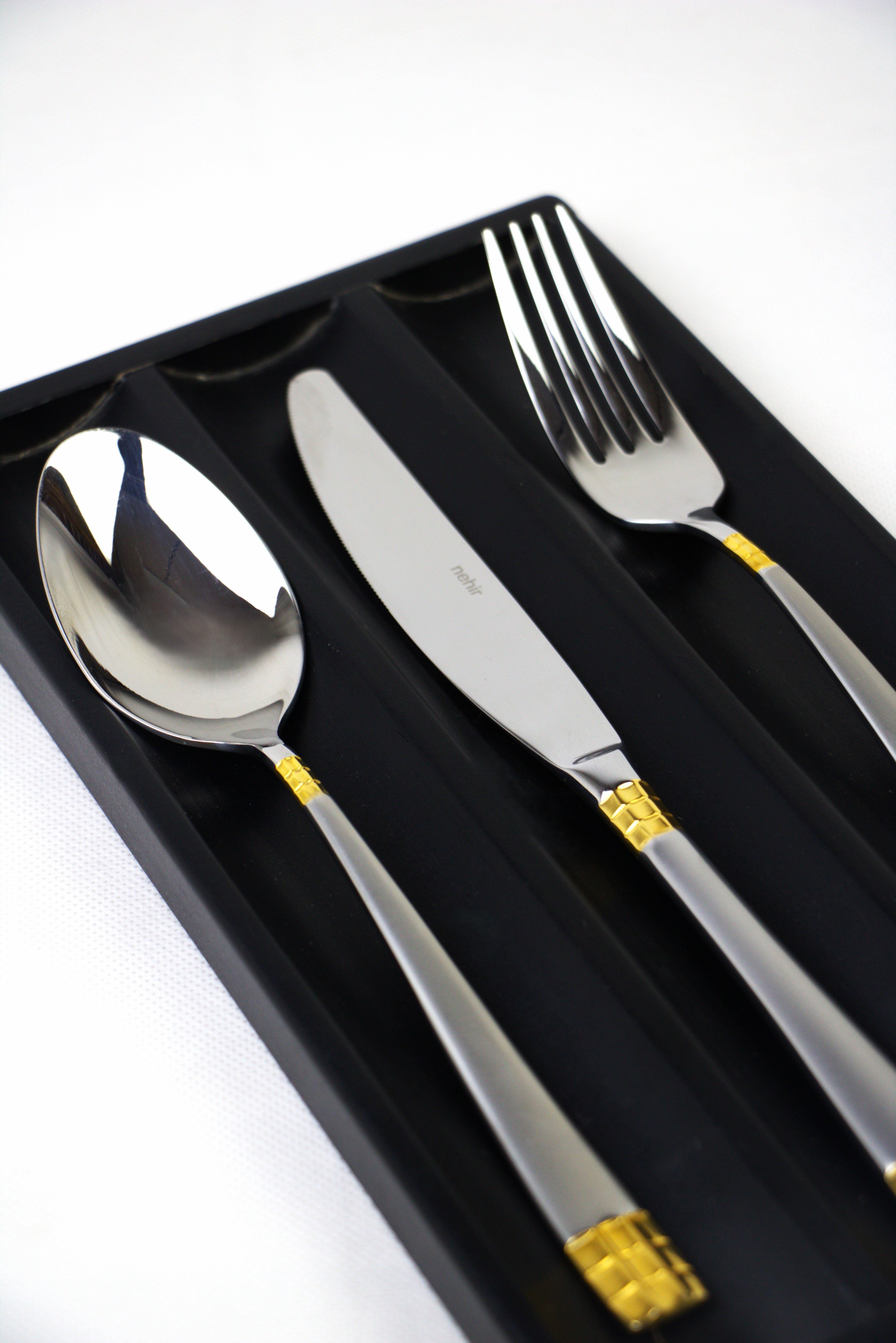 Nehir didem Gold 89-piece Turkish spoon bag