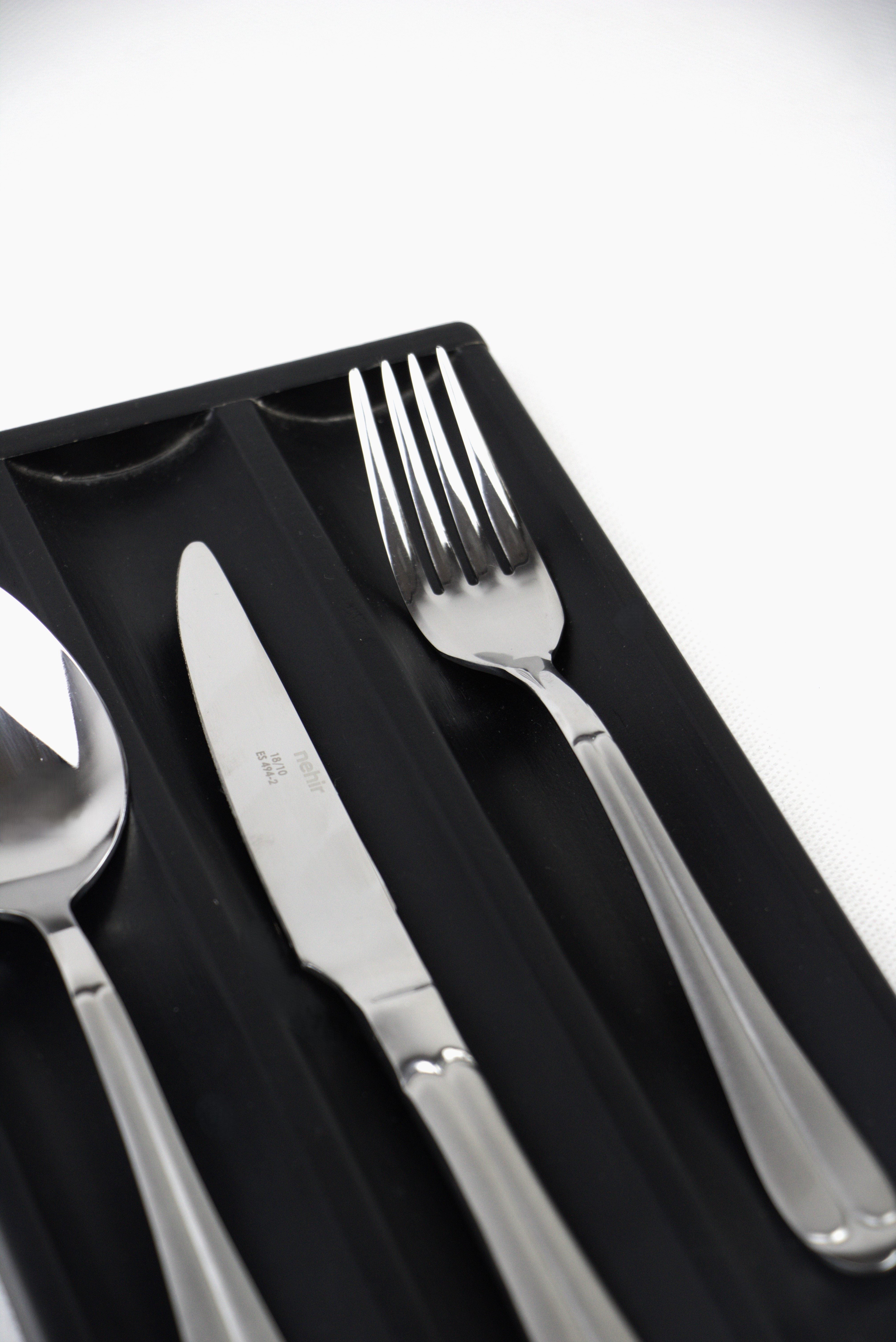 Turkish spoon bag 89 pieces - Nehir Silver