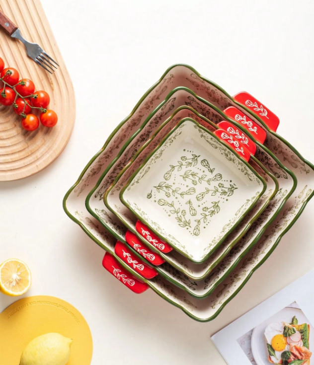 Porcelain Oven Casserole Set – 4 Pieces European Elegant Design
