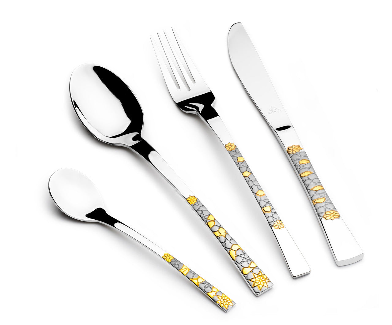 Arshia Stainless Steel Cutlery Set 86pcs Gold & Silver