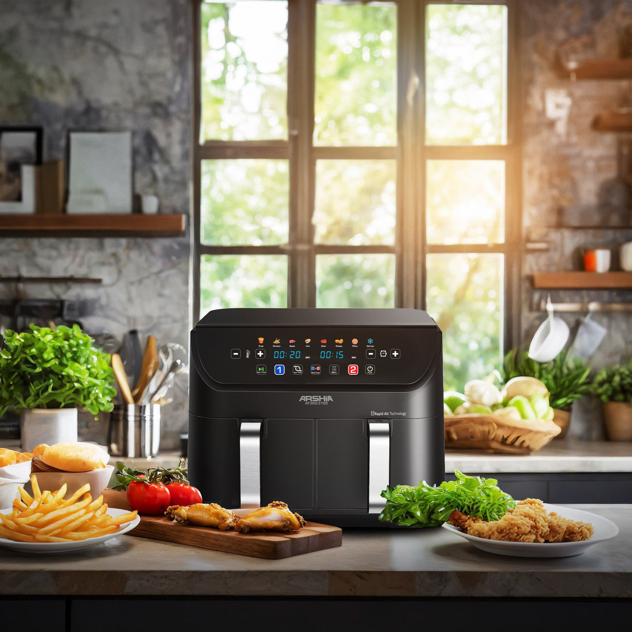 Arshia Twin Basket Air Fryer 9L