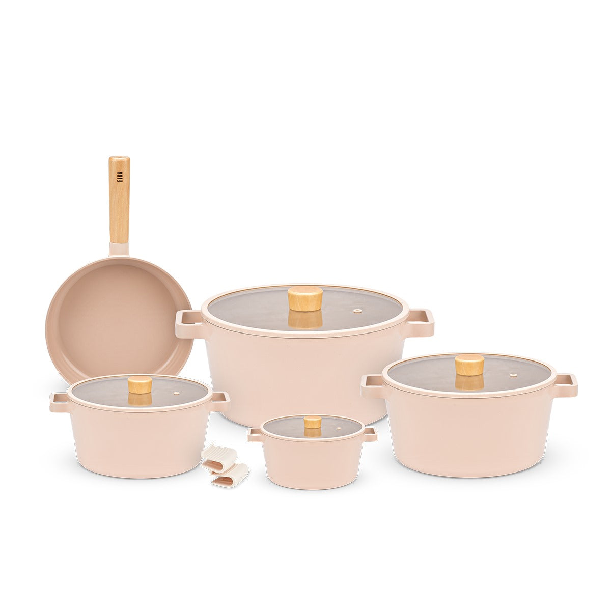 Neoflam Fika 11-Piece Cookware Set – pink