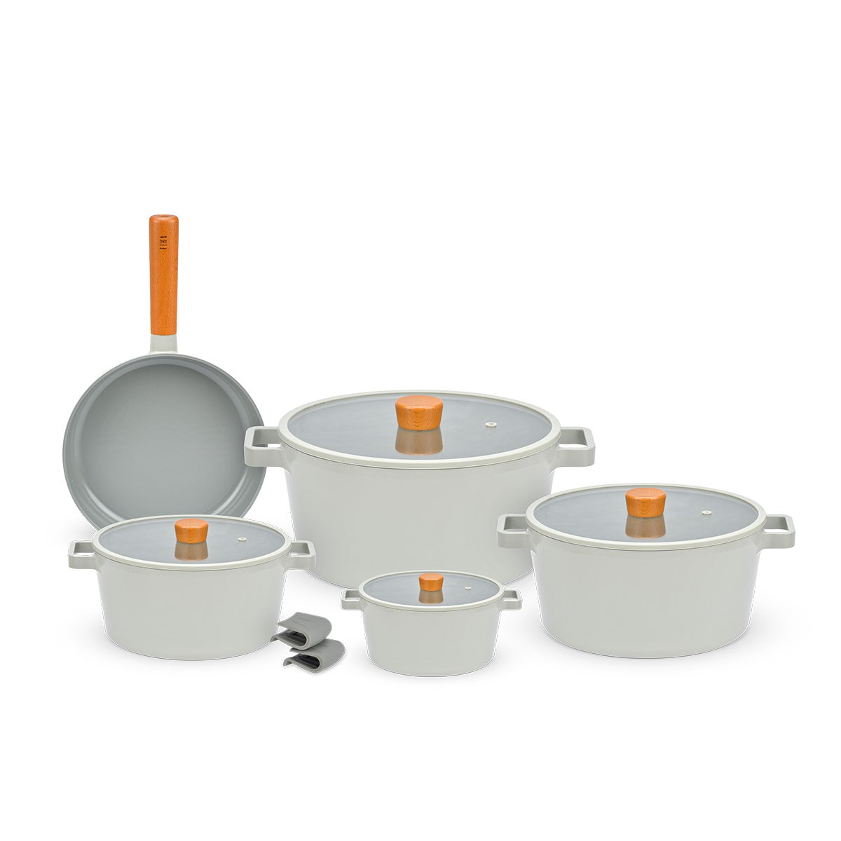 Neoflam Fika 11-Piece Cookware Set – Gray