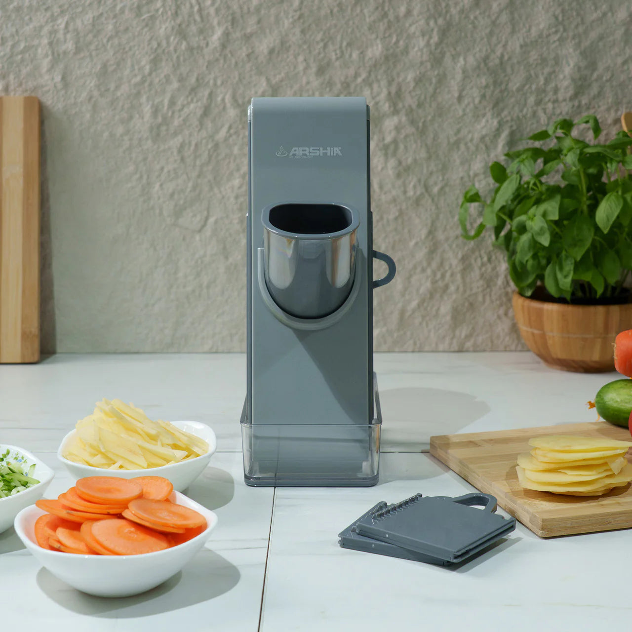 3-in-1 Vertical Potato & Vegetable Slicer – Arshia