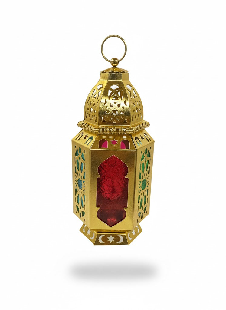 Hexagonal Islamic Lantern – Imported Gold/Beige