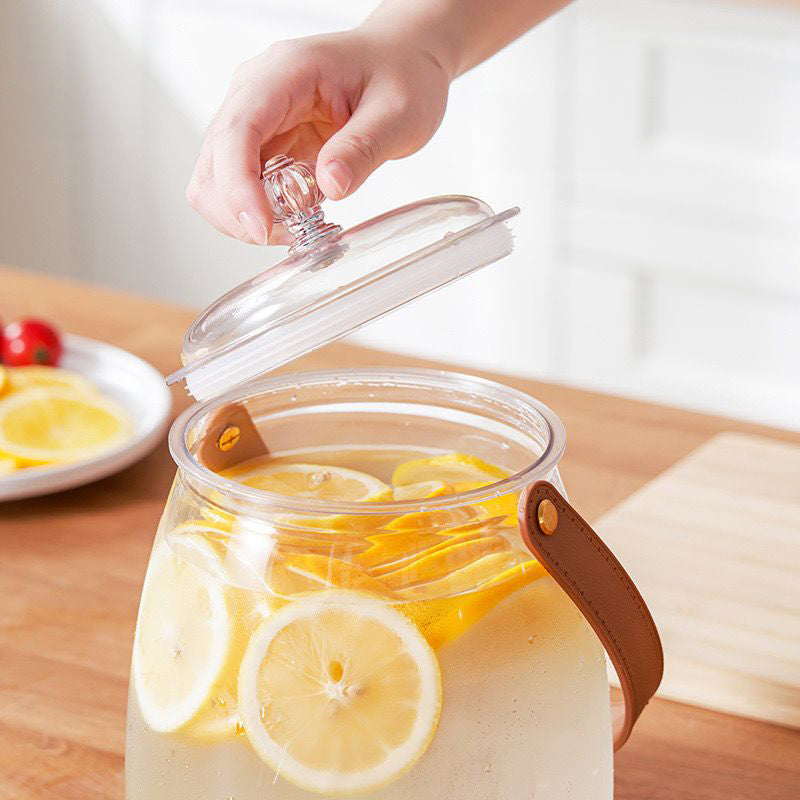 Juice Dispenser 9L Acrylic with Tap & Leather Handle