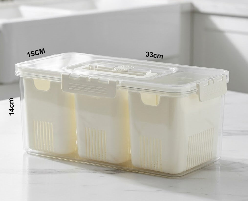 Smart Lock Food Organizer Set | 4 Pieces | Transparent Lid