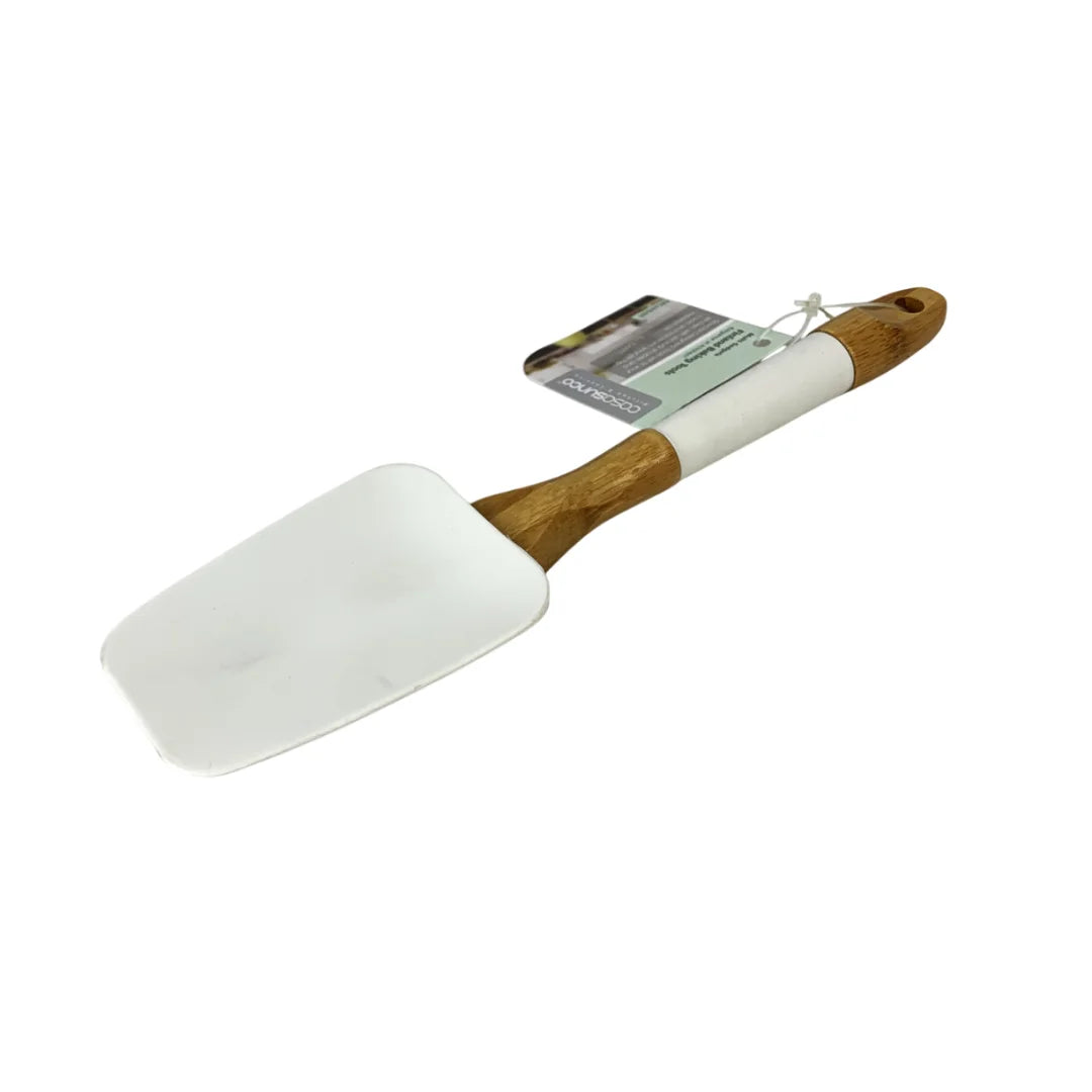Silicone and wood spatula