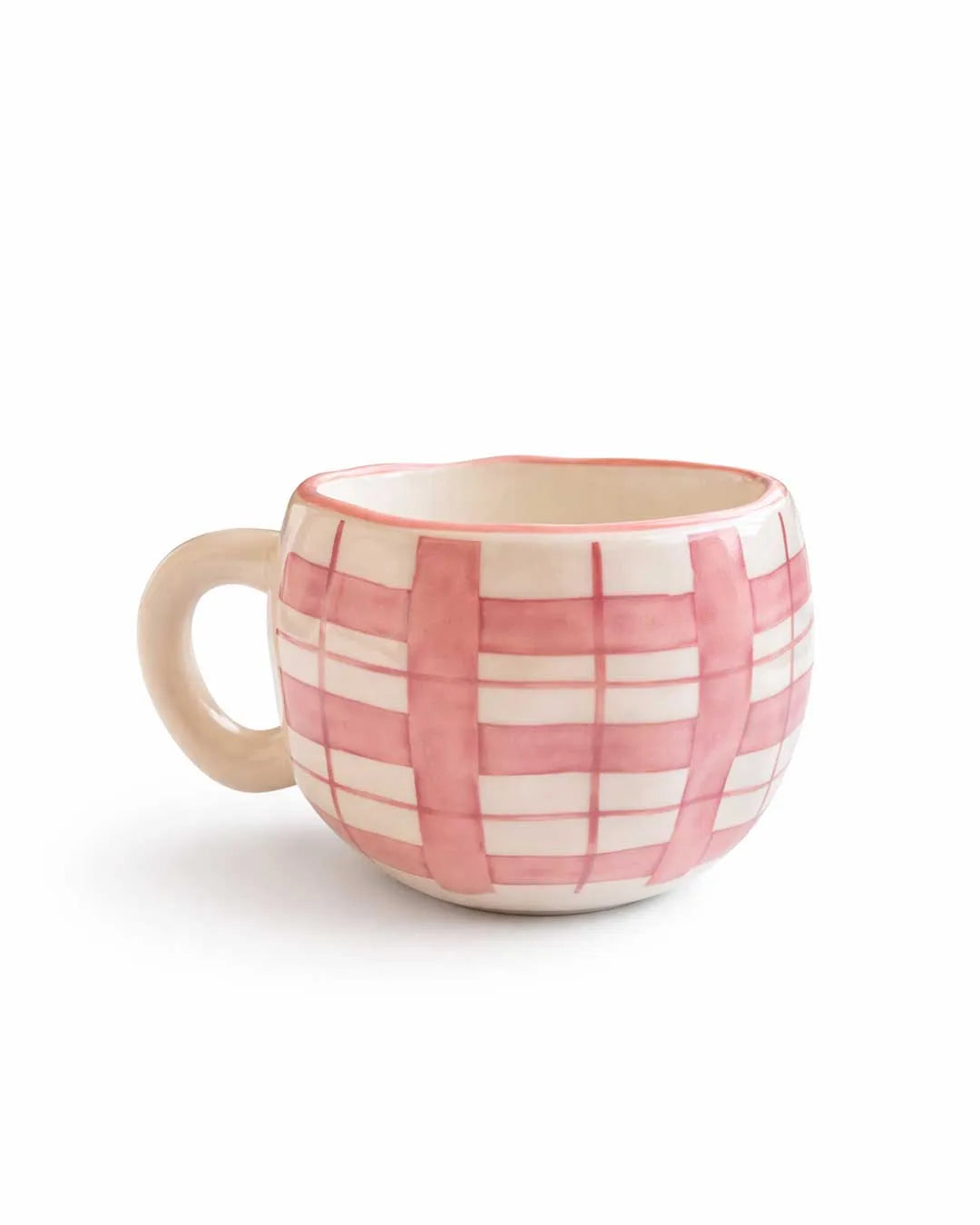 Shein  Blush Plaid mug