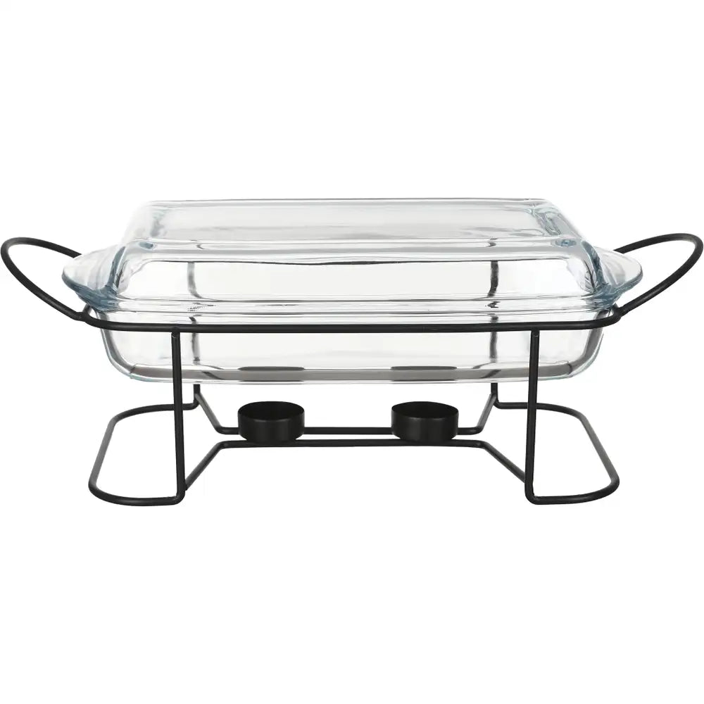 Heat-Resistant Glass Baking Dish with Lid & Stand