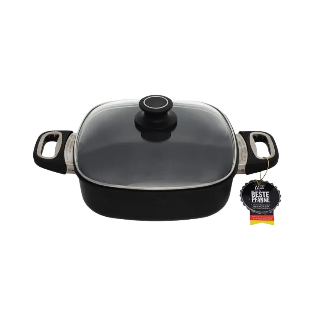 frying pan, 7 cm high, molten aluminium black with led