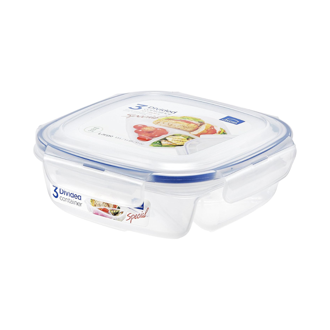 Lock & Lock SQUARE SHORT FOOD CONTAINER WITH DIVIDER  (CHILD PLATE) RENEWEAL