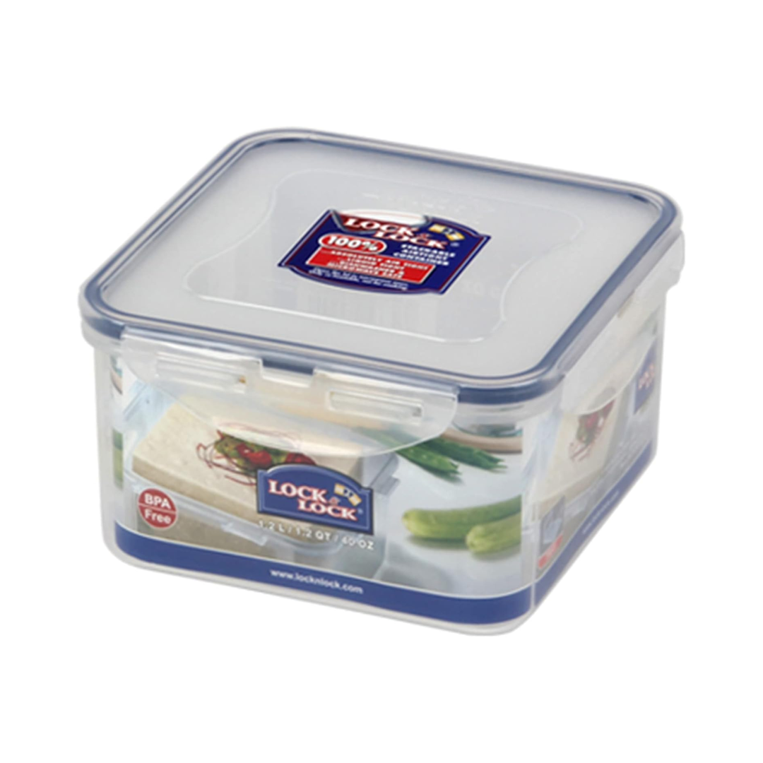 Lock & Lock Square Plastic Container with Fresh Tray 1.2L