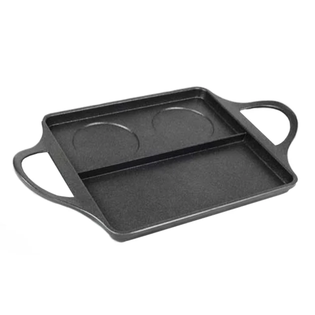 BB Burger griddle with 3 cooking areas