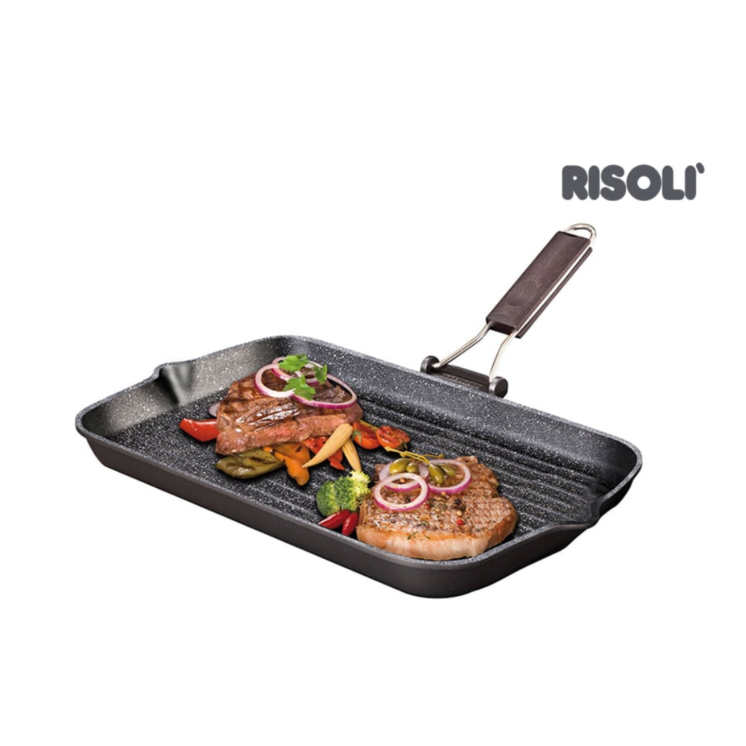 XL Granito griddle with wooden handle