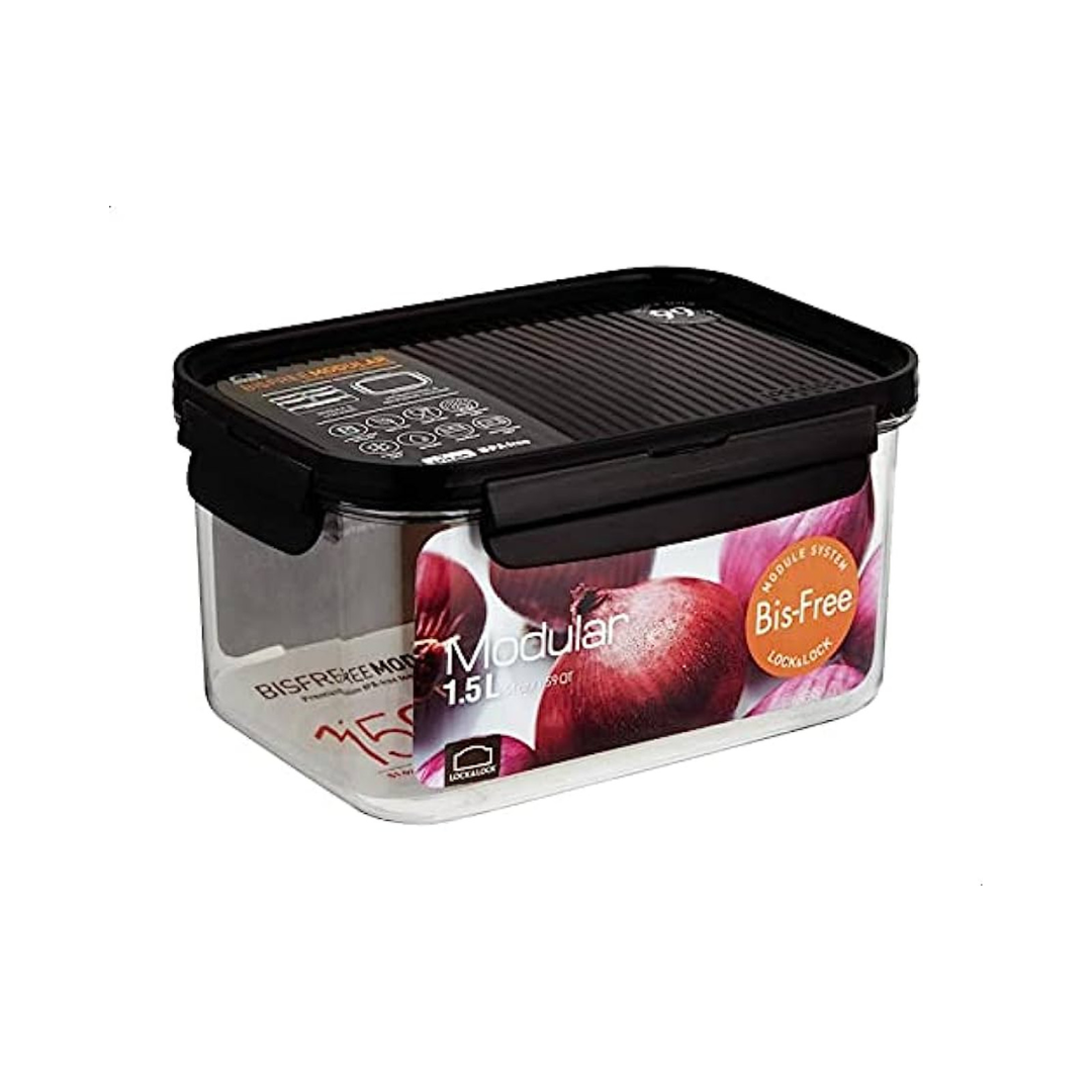Lock & Lock Modular Bisfree  Rectangular Container  1.5L Dark Brown