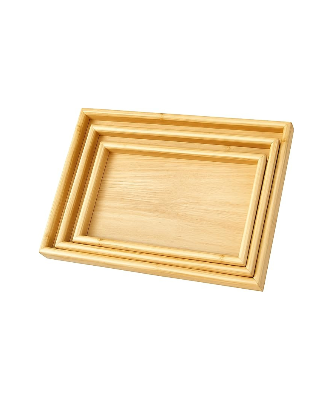 Rectangular Wooden Serving Tray Set – 3 Different Sizes