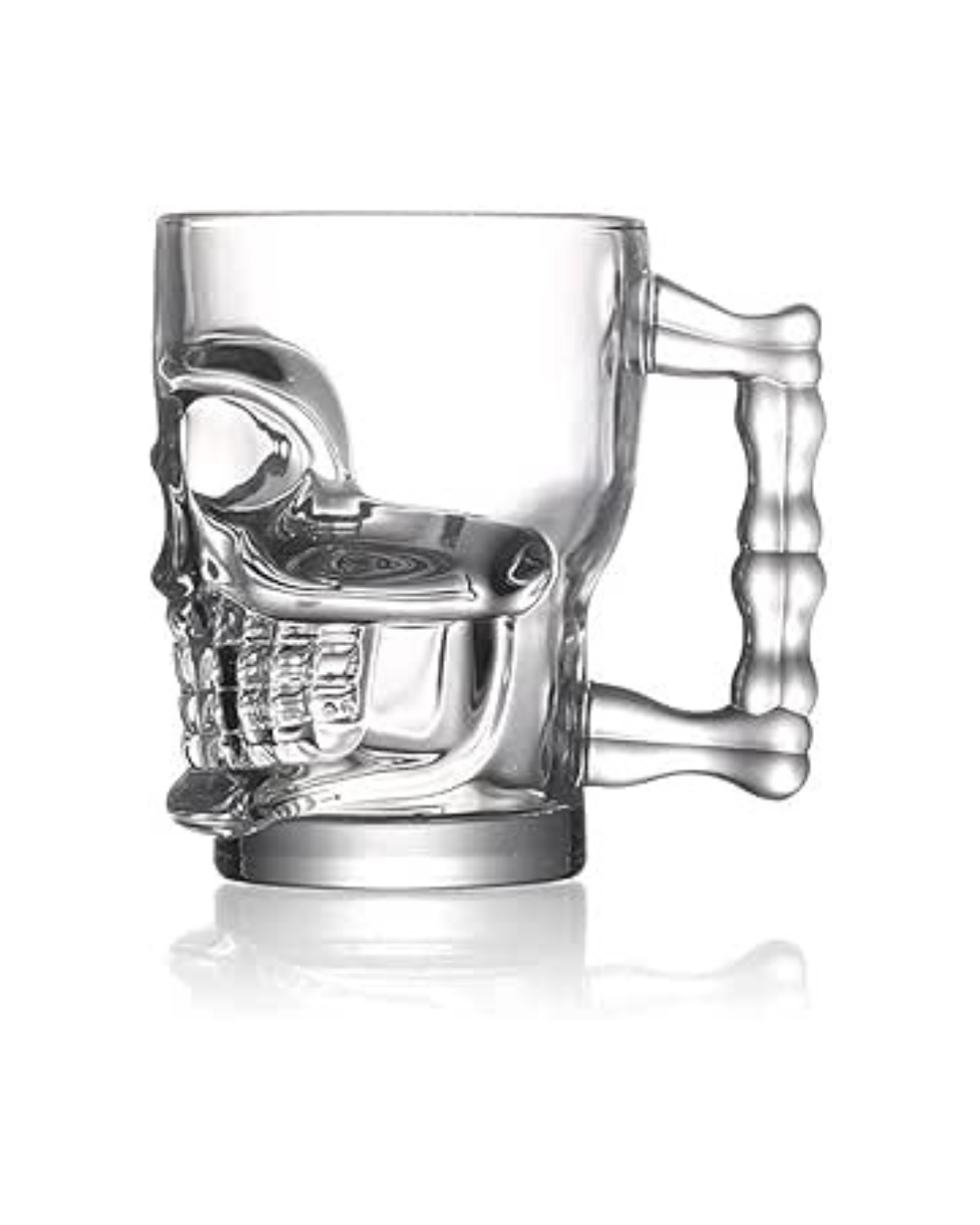 arge 540ml Skull-Shaped Glass Mug