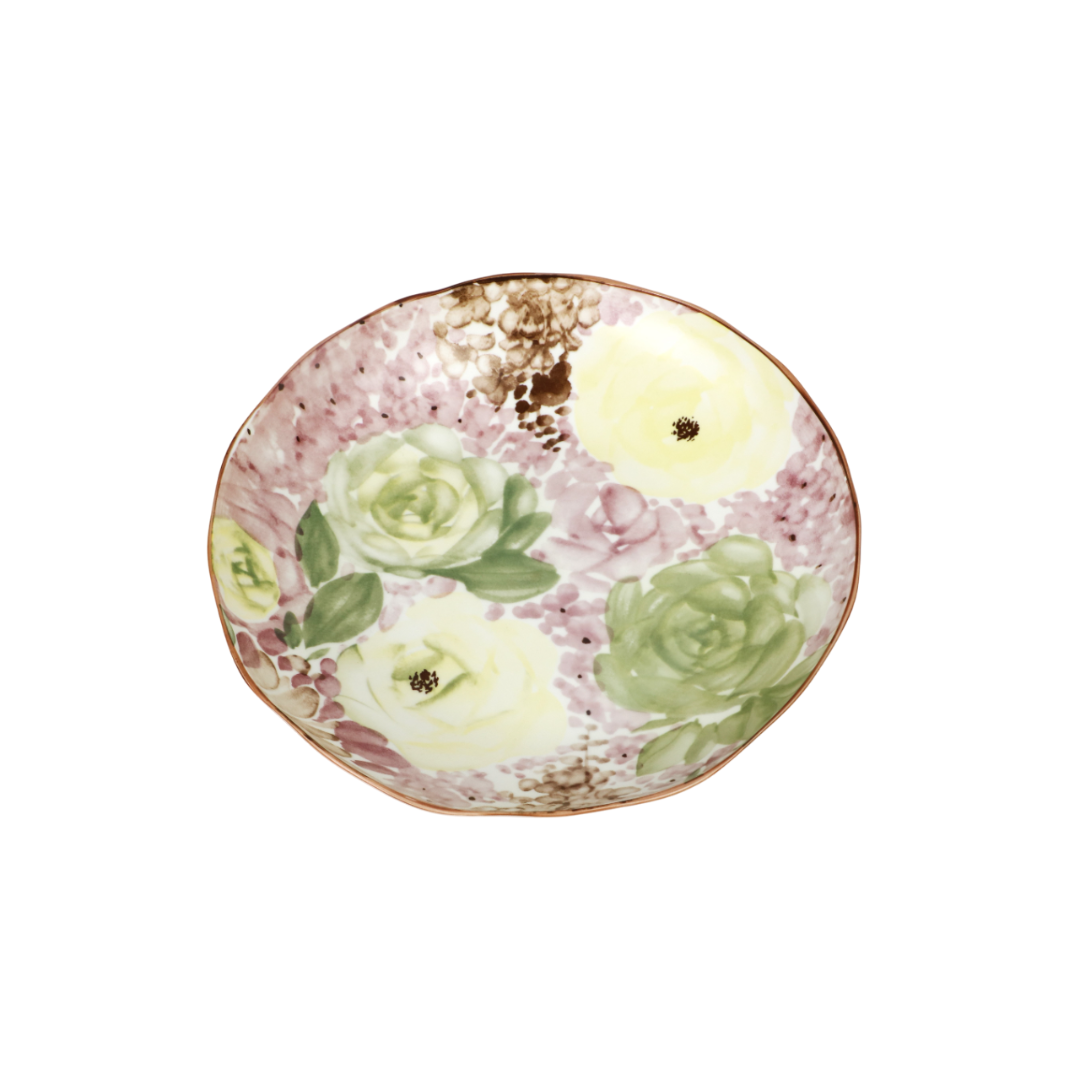 Pink porcelain deep dish