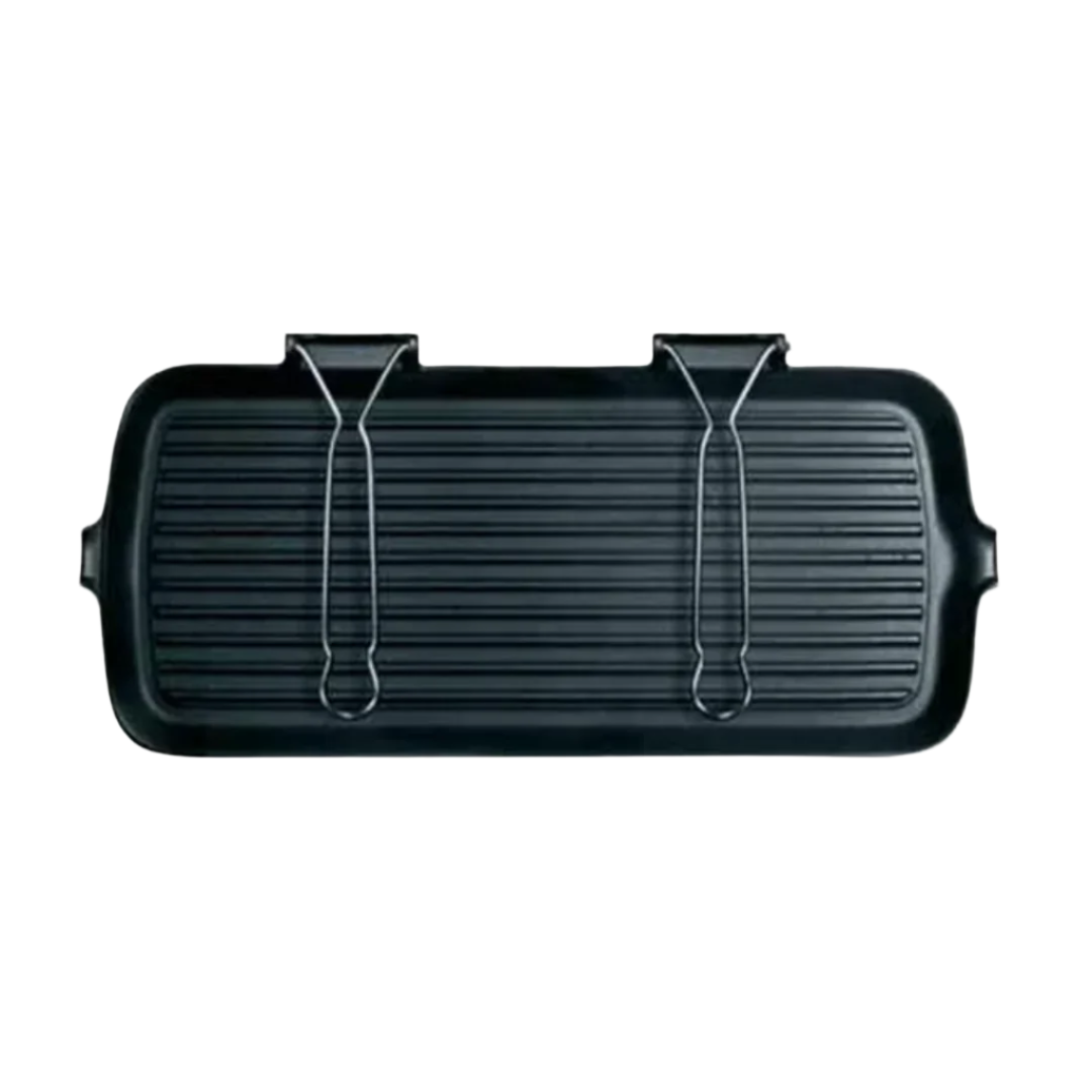 Cast iron grill pan with folding handle 50×28 cm