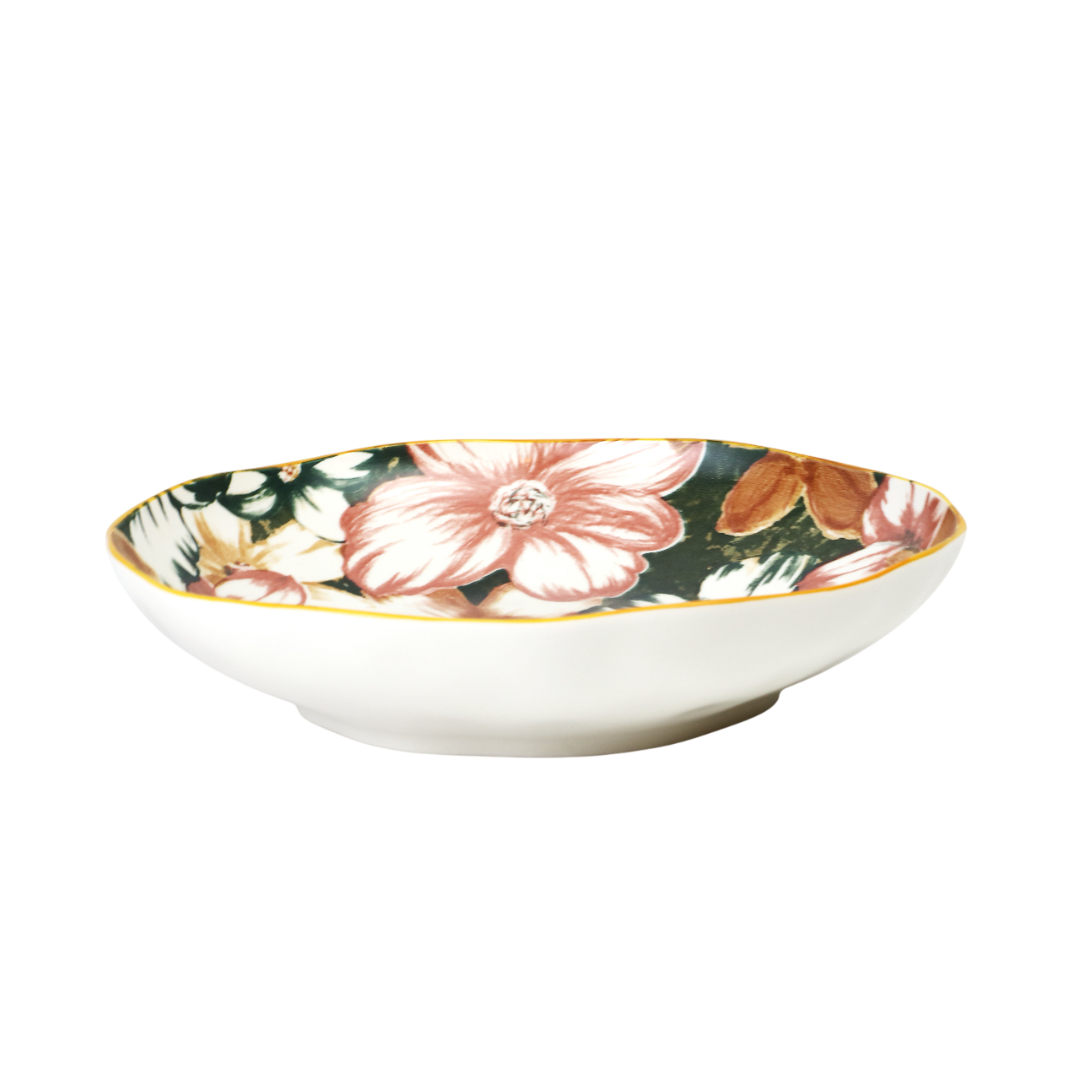 Pink porcelain deep dish