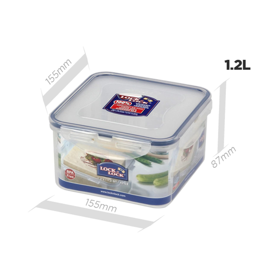 Lock & Lock Square Plastic Container with Fresh Tray 1.2L