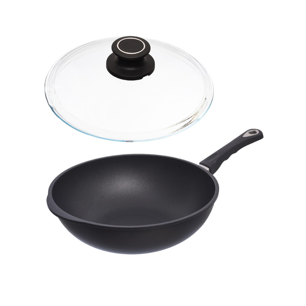 Wok pan with hand and Lid 28 cm height 11 cm