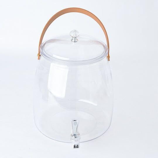Juice Dispenser 9L Acrylic with Tap & Leather Handle