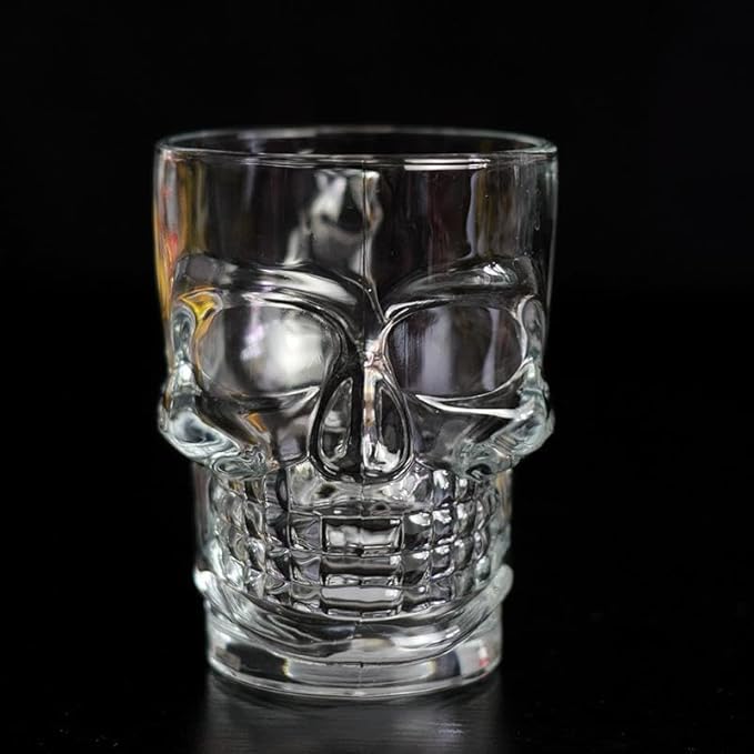arge 540ml Skull-Shaped Glass Mug