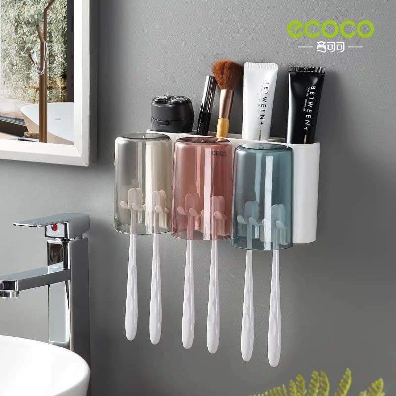 Luxury Wall-Mounted Toothbrush Holder with Organizer