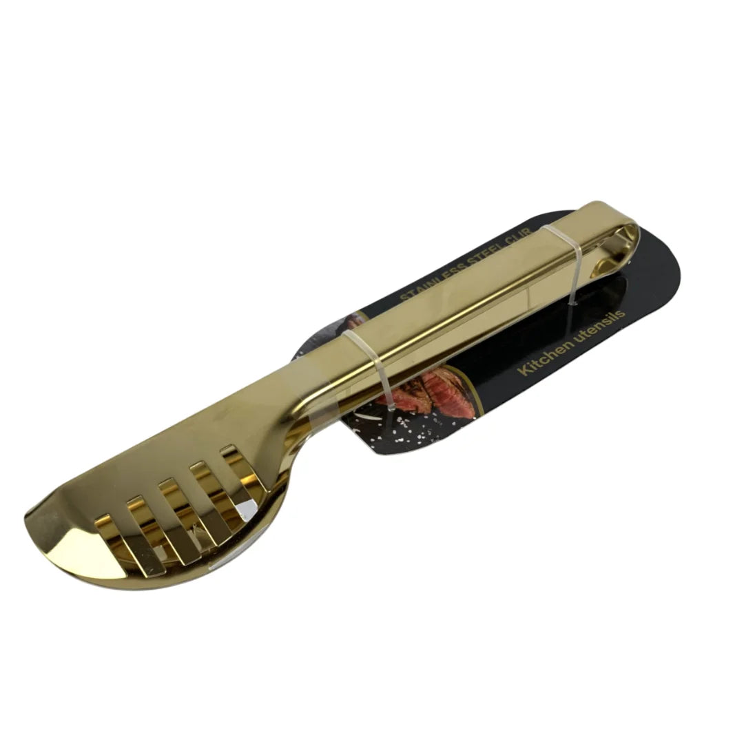 Stainless Steel Gold Salad Tongs