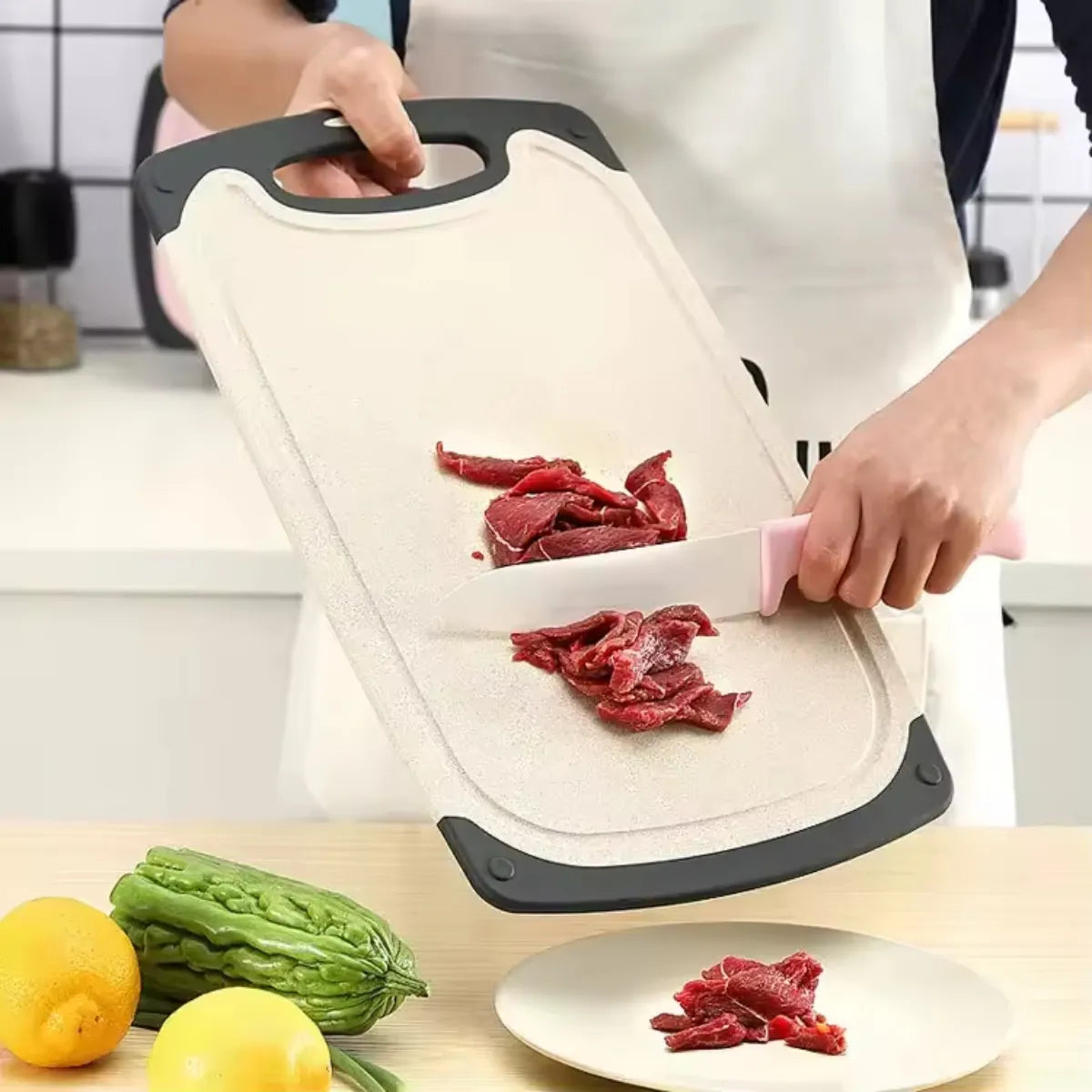 3-Piece Non-Slip Plastic Cutting Board Set