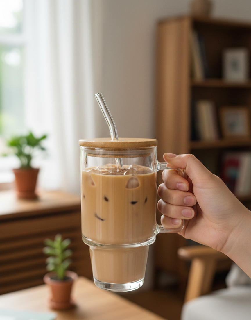 Large Plain Iced Coffee Mug