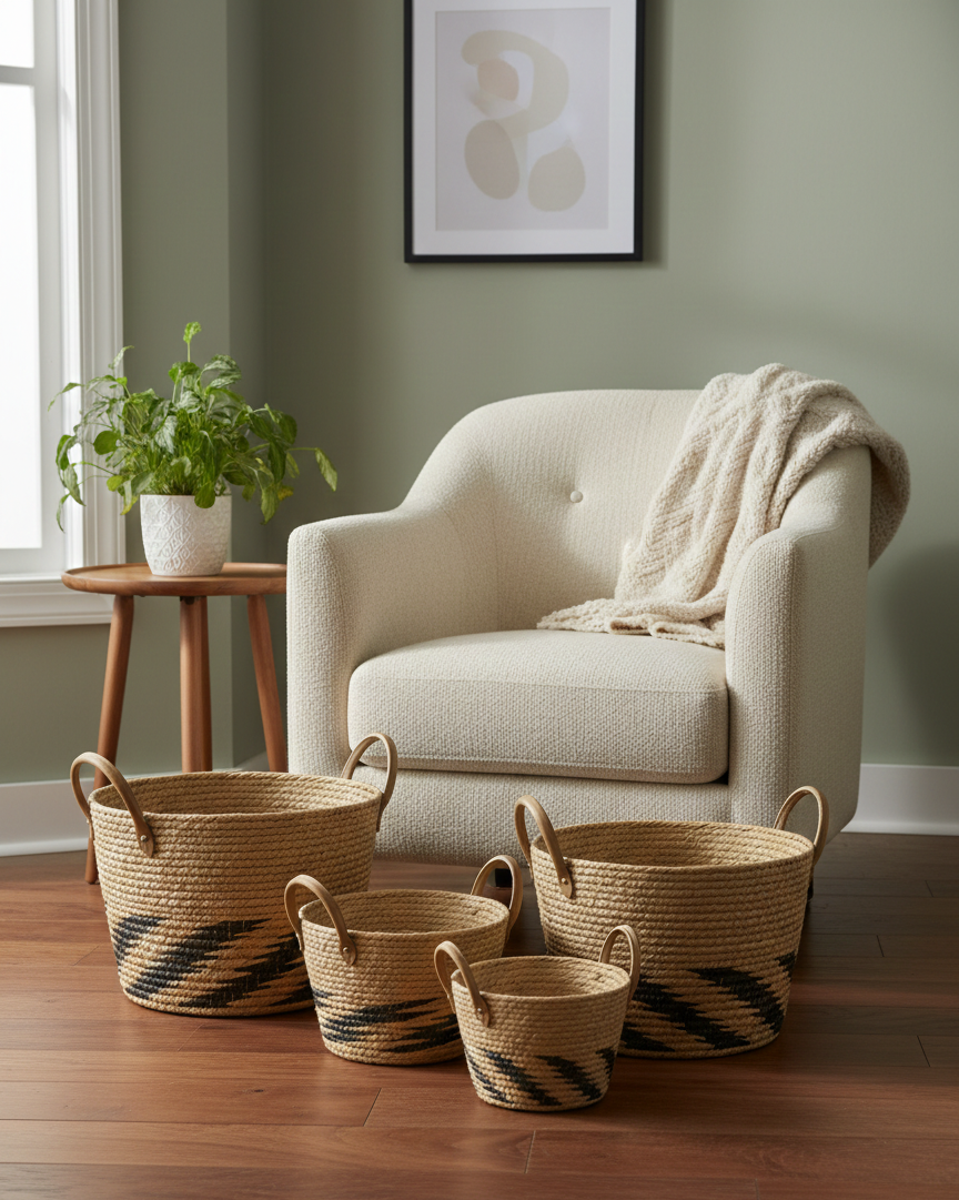 4-Piece Woven Basket Set