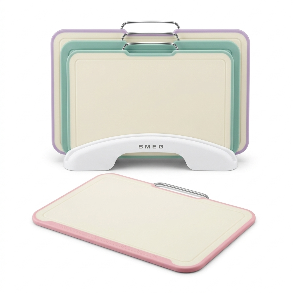 SMEG 3-Piece Kitchen Cutting Board Set with Holder