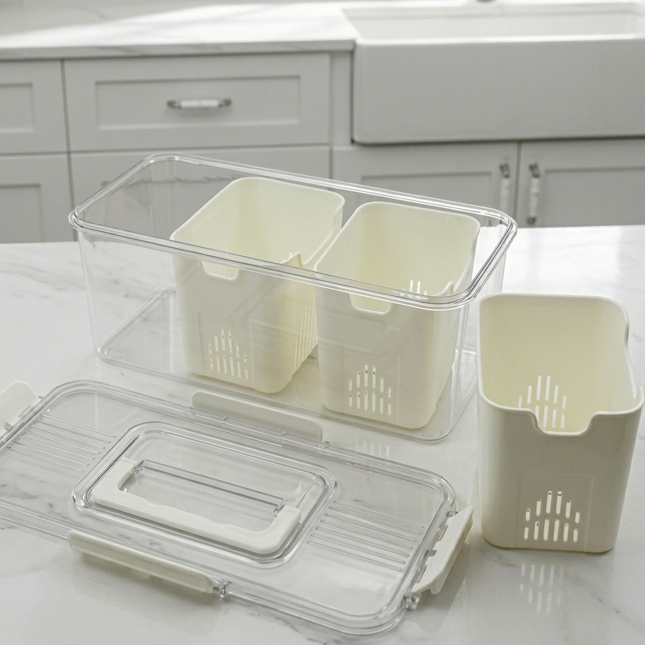 Smart Lock Food Organizer Set | 4 Pieces | Transparent Lid