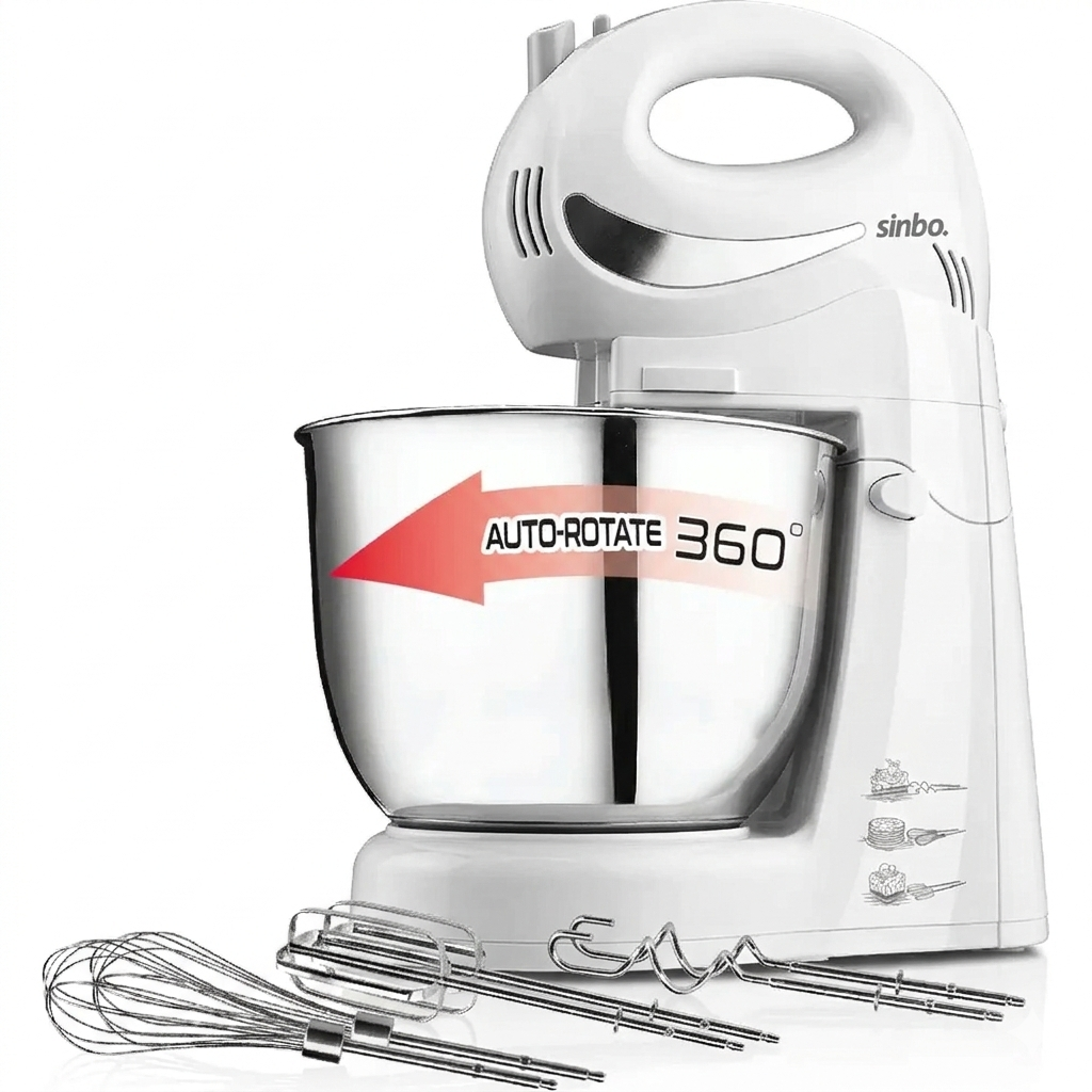 Sinbo Stand Mixer 4.5L – 400W, White