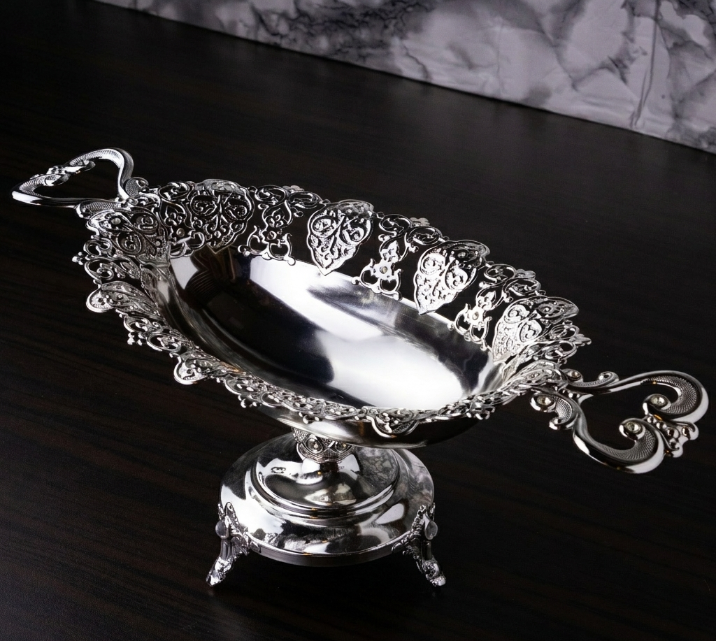 Silver Metal Jardinere