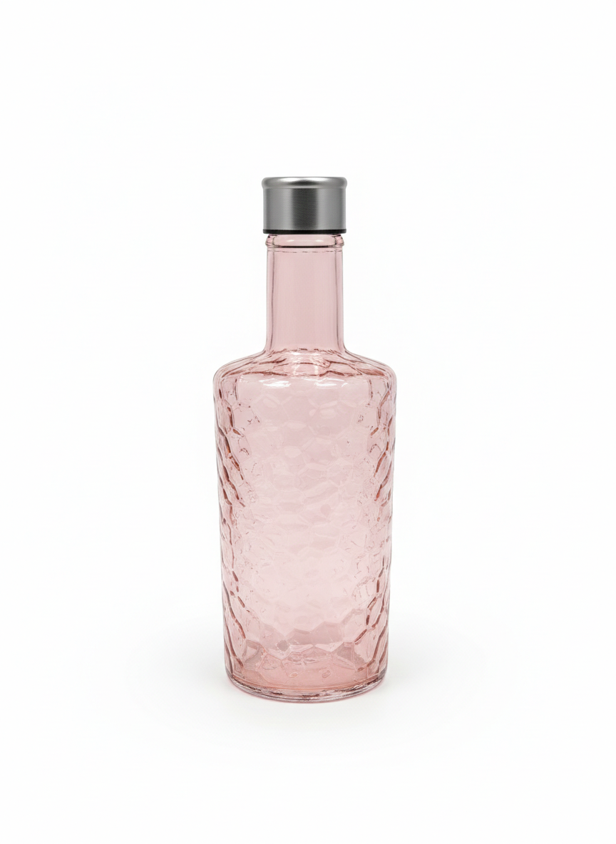 Diamond Pattern Glass Water Bottle